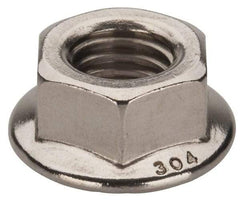 Value Collection - 1/2-13, 1.031" Flange Diam, Serrated Flange Nut - Grade 18-8 Stainless Steel, Uncoated Finish, 0.458" Flange Height - Top Tool & Supply