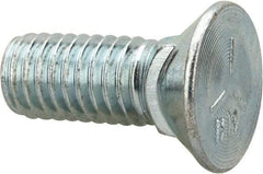 Value Collection - 3/8-16 UNC, 1" OAL, Steel Plow Bolt - Zinc-Plated Finish, Grade 5 - Top Tool & Supply