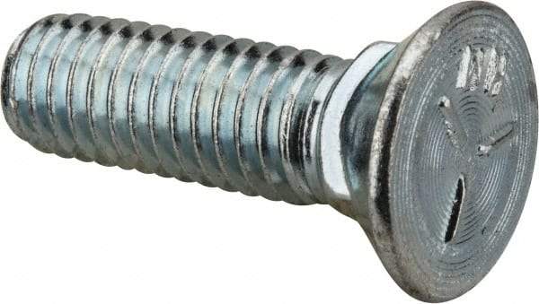 Value Collection - 3/8-16 UNC, 1-1/4" OAL, Steel Plow Bolt - Zinc-Plated Finish, Grade 5 - Top Tool & Supply