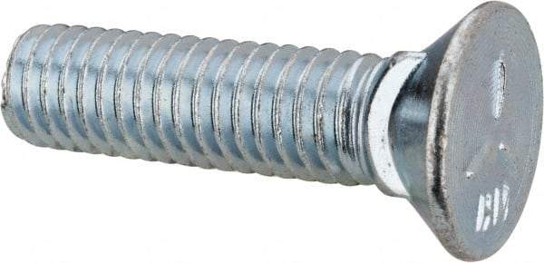 Value Collection - 3/8-16 UNC, 1-1/2" OAL, Steel Plow Bolt - Zinc-Plated Finish, Grade 5 - Top Tool & Supply