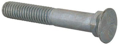 Value Collection - 3/8-16 UNC, 2-1/2" OAL, Steel Plow Bolt - Zinc-Plated Finish, Grade 5 - Top Tool & Supply