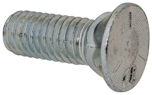 Value Collection - 7/16-14 UNC, 1-1/4" OAL, Steel Plow Bolt - Zinc-Plated Finish, Grade 5 - Top Tool & Supply