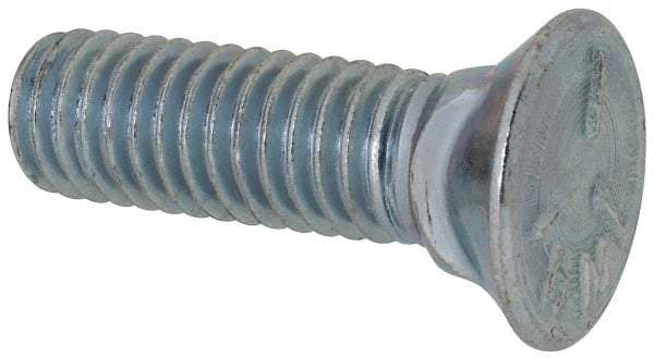 Value Collection - 7/16-14 UNC, 1-1/2" OAL, Steel Plow Bolt - Zinc-Plated Finish, Grade 5 - Top Tool & Supply