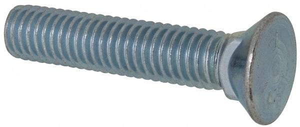 Value Collection - 7/16-14 UNC, 2-1/4" OAL, Steel Plow Bolt - Zinc-Plated Finish, Grade 5 - Top Tool & Supply