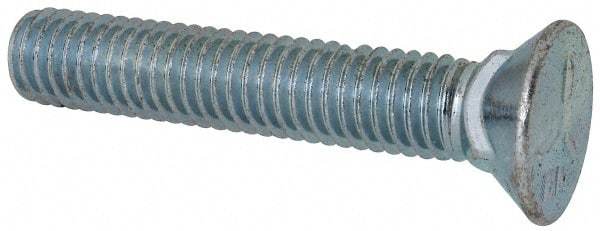 Value Collection - 7/16-14 UNC, 2-1/2" OAL, Steel Plow Bolt - Zinc-Plated Finish, Grade 5 - Top Tool & Supply