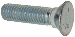 Value Collection - 1/2-13 UNC, 2" OAL, Steel Plow Bolt - Zinc-Plated Finish, Grade 5 - Top Tool & Supply