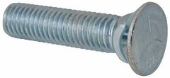 Value Collection - 1/2-13 UNC, 2-1/4" OAL, Steel Plow Bolt - Zinc-Plated Finish, Grade 5 - Top Tool & Supply