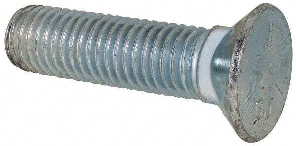 Value Collection - 5/8-11 UNC, 2-1/2" OAL, Steel Plow Bolt - Zinc-Plated Finish, Grade 5 - Top Tool & Supply