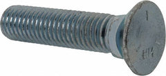 Value Collection - 5/8-11 UNC, 2-3/4" OAL, Steel Plow Bolt - Zinc-Plated Finish, Grade 5 - Top Tool & Supply