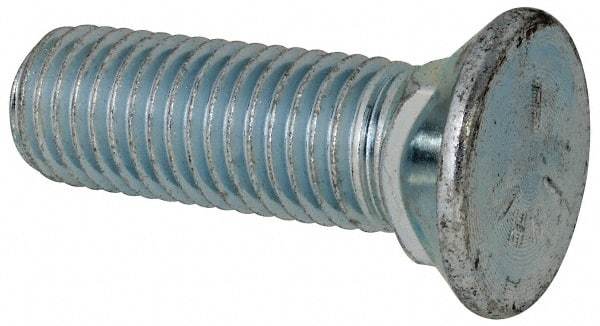 Value Collection - 3/4-10 UNC, 2-1/2" OAL, Steel Plow Bolt - Zinc-Plated Finish, Grade 5 - Top Tool & Supply