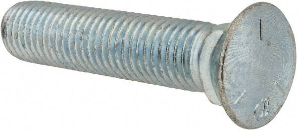 Value Collection - 3/4-10 UNC, 3-1/2" OAL, Steel Plow Bolt - Zinc-Plated Finish, Grade 5 - Top Tool & Supply