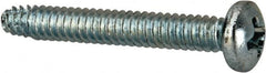 Value Collection - #6-32 UNC Thread, 1" Length Under Head, Phillips Drive Steel Thread Cutting Screw - Pan Head, Grade 2, Point Type F, Zinc-Plated Finish - Top Tool & Supply