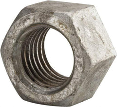 Value Collection - 1-3/8 - 6 UNC Steel Right Hand Hex Nut - 2-1/16" Across Flats, 1-11/64" High, Hot Dipped Galvanized Finish - Top Tool & Supply