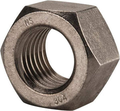 Value Collection - 1-3/8 - 6 UNC Stainless Steel Right Hand Hex Nut - 2-1/16" Across Flats, 1-11/64" High, Uncoated - Top Tool & Supply