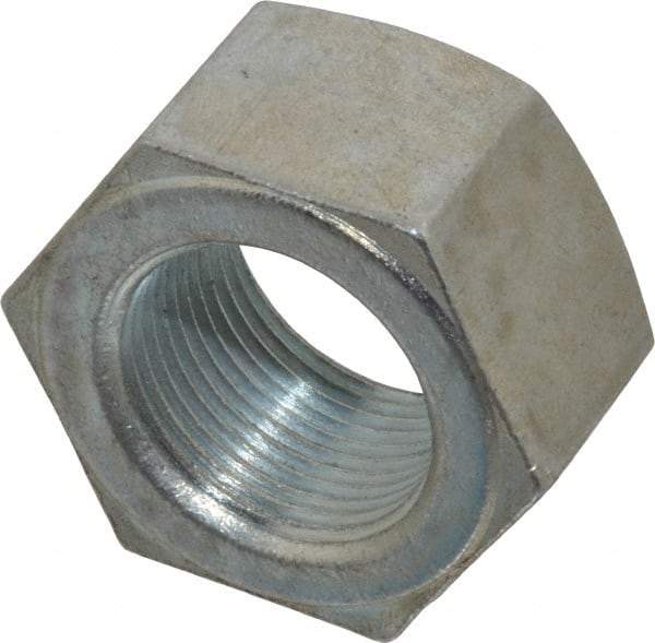 Value Collection - 1-1/4 - 12 UNF Steel Right Hand Hex Nut - 1-7/8" Across Flats, 1-1/16" High, Zinc Clear Finish - Top Tool & Supply