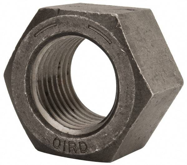 Value Collection - 2-1/4 - 4-1/2 UNC Steel Right Hand Hex Nut - 3-3/8" Across Flats, 1-15/16" High, Uncoated - Top Tool & Supply