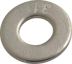 Value Collection - #12 Screw, Grade 316 Stainless Steel Standard Flat Washer - 1/4" ID x 9/16" OD, 0.065" Thick, Plain Finish - Top Tool & Supply