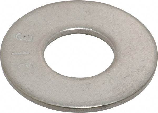 Value Collection - 7/16" Screw, Grade 316 Stainless Steel Standard Flat Washer - 1/2" ID x 1-1/8" OD, 0.062" Thick, Plain Finish - Top Tool & Supply