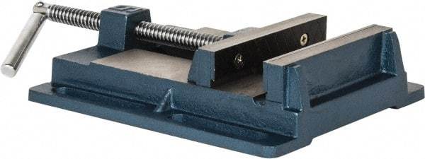 Interstate - 5-1/2" Jaw Opening Capacity x 1-7/64" Throat Depth, Horizontal Drill Press Vise - 6" Wide x 1-7/64" High Jaw, Stationary Base, Standard Speed, 10.86" OAL x 2.4" Overall Height, Cast Iron - Top Tool & Supply