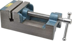 Interstate - 3-5/16" Jaw Opening Capacity x 1-7/64" Throat Depth, Horizontal Drill Press Vise - 3-1/2" Wide x 1.1" High Jaw, Stationary Base, Standard Speed, 8-1/2" OAL x 2-3/4" Overall Height, Cast Iron - Top Tool & Supply