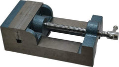 Interstate - 3-3/4" Jaw Opening Capacity x 1-13/64" Throat Depth, Horizontal Drill Press Vise - 4-1/2" Wide x 1.2" High Jaw, Stationary Base, Standard Speed, 10-1/4" OAL x 3" Overall Height, Cast Iron - Top Tool & Supply