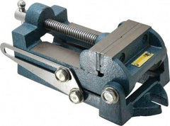 Interstate - 3-5/16" Jaw Opening Capacity x 1-1/4" Throat Depth, Angle Drill Press Vise - 3-1/2" Wide x 1.35" High Jaw, Stationary Base, Standard Speed, 9.13" OAL x 3.23" Overall Height, Cast Iron - Top Tool & Supply