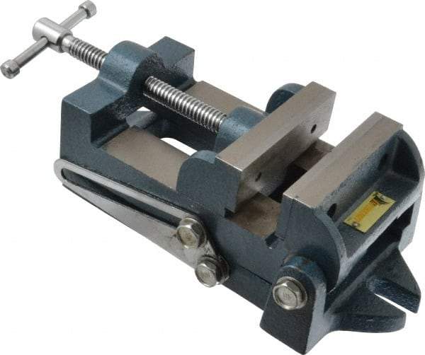 Interstate - 3-3/4" Jaw Opening Capacity x 1-3/4" Throat Depth, Angle Drill Press Vise - 4-1/2" Wide x 1.62" High Jaw, Stationary Base, Standard Speed, 10-15/16" OAL x 3.7" Overall Height, Cast Iron - Top Tool & Supply