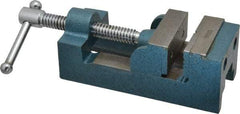 Interstate - 2-11/32" Jaw Opening Capacity x 1-7/64" Throat Depth, Horizontal Drill Press Vise - 2-1/2" Wide x 1.1" High Jaw, Stationary Base, Standard Speed, 7-27/64" OAL x 2-1/4" Overall Height, Cast Iron - Top Tool & Supply