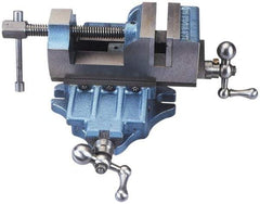 Palmgren - 3" Jaw Opening Capacity x 1-3/4" Throat Depth, Horizontal Drill Press Vise - 3" Wide Jaw, Cross Slide Base, Standard Speed, 12" OAL x 5-1/2" Overall Height, Cast Iron - Top Tool & Supply