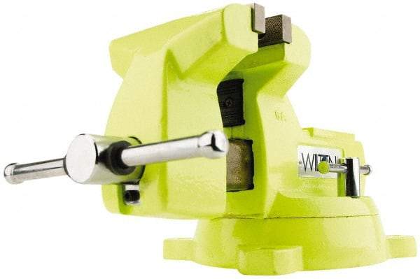 Wilton - 5" Jaw Width x 5-1/4" Jaw Opening Capacity, 3-3/4" Throat Depth, Bench & Pipe Combination Vise - 1/4 to 2-1/2" Pipe Capacity, Swivel Base, Bolt Down Attachment, Ductile Iron - Top Tool & Supply