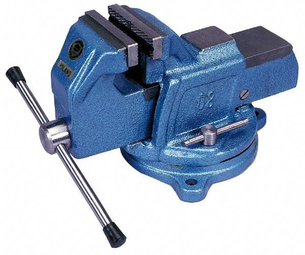 Interstate - 5" Jaw Width, 4-1/2" Opening Capacity, 2-5/8" Throat Depth, Cast Iron Swivel Bench Vise - Bolt Down Base Attachment, 6.81" High - Top Tool & Supply