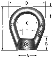 Eye Nuts (Lifting); Type: Eye Nut; Media Capacity (Lb.): 5000; Material: Stainless Steel; Thread Size: 3/4-10; System of Measurement: Inch; Eye Inside Diameter (Inch): 1-1/2; Eye Outside Diameter (Inch): 2-1/2; Eye Thickness (Inch): 1/2; Material Grade: 3