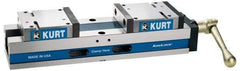 Kurt - 6" Jaw Width, 8" Max Jaw Opening, Manual Precision Self Centering Vise - 80,000 Max Operating psi, Ductile Iron, 23-1/2" OAL x 4.86" OAH - Top Tool & Supply