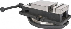 Interstate - 5" Jaw Width, 4-19/32" Jaw Opening Capacity, Horizontal Swivel Machine Vise - Manual Operation, 4,945 Lb Capacity, 1 Station, 14.3" Long x 3.95" High x 1-11/32" Deep, 0.98" Jaw Height, Cast Iron - Top Tool & Supply