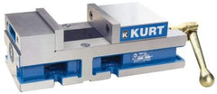 Kurt - 6" Jaw Width, 4" Jaw Opening Capacity, Horizontal Stationary Machine Vise - Reverse Manual Operation, 6,356 Lb Capacity, 1 Station, 14.88" Long x 4.6720" High x 1-31/64" Deep, 1.735" Jaw Height, 80 Lb Max Clamp Force - Top Tool & Supply