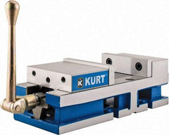 Kurt - 6" Jaw Width, 6" Jaw Opening Capacity, Horizontal Stationary Machine Vise - Manual Operation, 6,356 Lb Capacity, 1 Station, 17" Long x 4.6720" High x 1-31/64" Deep, 1.735" Jaw Height, 80 Lb Max Clamp Force - Top Tool & Supply