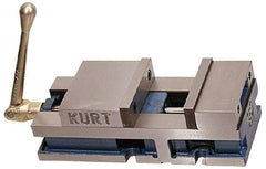 Kurt - 6" Jaw Width, 6" Jaw Opening Capacity, Horizontal Stationary Machine Vise - Air Operation, 5,000 Lb Capacity, 1 Station, 17" Long x 4.6720" High x 1-31/64" Deep, 1.735" Jaw Height, 100 psi Max Clamp Force - Top Tool & Supply