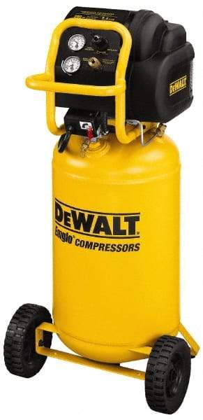 DeWALT - 1.6 Running HP, 5.4 CFM at 90 psi Vertical Port Electric Compressor - 15 Gallon Tank, 15 Amp, 200 Max psi, 120V - Top Tool & Supply