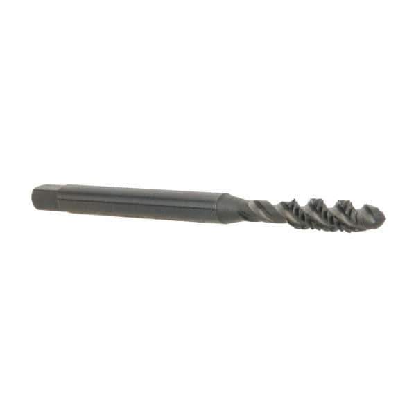 Hertel - #6-32 UNC 3 Flute 2B Plug Spiral Flute Tap - High Speed Steel, Oxide Finish, 2" OAL, Right Hand Flute, Right Hand Thread, H3 - Top Tool & Supply