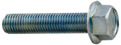 Value Collection - 3/8-16 UNC, 7/8" Length Under Head, Hex Drive Flange Bolt - 7/8" Thread Length, Grade 2 Steel, Serrated Flange, Zinc-Plated Finish - Top Tool & Supply