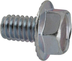 Value Collection - 5/16-18 UNC, 1/2" Length Under Head, Hex Drive Flange Bolt - 1/2" Thread Length, Grade 2 Steel, Serrated Flange, Zinc-Plated Finish - Top Tool & Supply