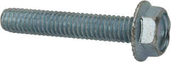 Value Collection - 5/16-18 UNC, 1-3/4" Length Under Head, Hex Drive Flange Bolt - 1-3/4" Thread Length, Grade 2 Steel, Serrated Flange, Zinc-Plated Finish - Top Tool & Supply