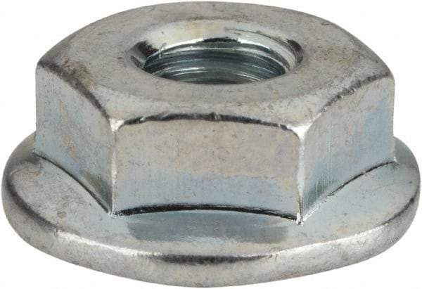 Value Collection - #12-24, 19/32" Flange Diam, Serrated Flange Nut - Grade Grade 2 Steel, Zinc-Plated Finish, 0.236" Flange Height - Top Tool & Supply