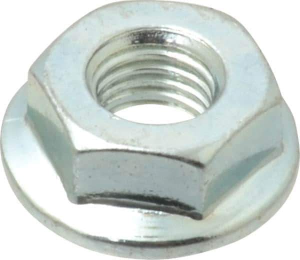 Value Collection - 1/4-28, 19/32" Flange Diam, Serrated Flange Nut - Grade Grade 2 Steel, Zinc-Plated Finish, 0.236" Flange Height - Top Tool & Supply