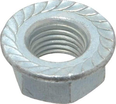 Value Collection - 3/8-24, 3/4" Flange Diam, Serrated Flange Nut - Grade Grade 2 Steel, Zinc-Plated Finish, 0.347" Flange Height - Top Tool & Supply