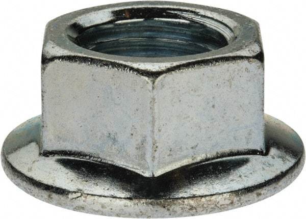 Value Collection - 7/8-9, 1.682" Flange Diam, Serrated Flange Nut - Grade Grade 2 Steel, Zinc-Plated Finish, 1.513" Flange Height - Top Tool & Supply