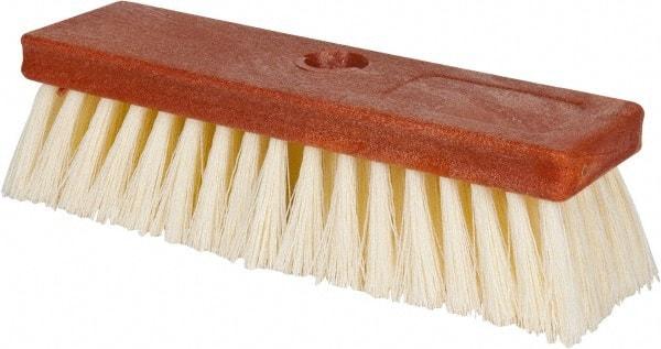 PRO-SOURCE - 1-1/2" Bristle Length, Polypropylene Utility Scrub Brush - 10" OAL, Wood Block - Top Tool & Supply