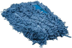 PRO-SOURCE - 48" Long x 5" Wide Yarn Blend Dust Mop Head - Snap-On, Blue, Looped Head - Top Tool & Supply