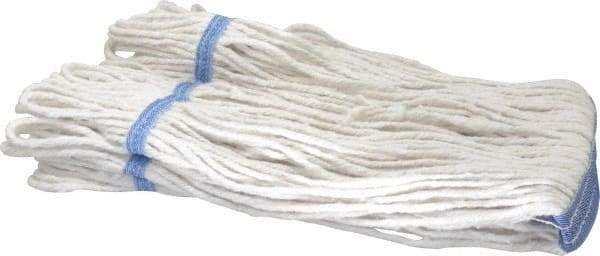 PRO-SOURCE - 1-1/4" White Head Band, X-Small Blended Fiber Loop End Mop Head - 4 Ply, Clamp Jaw Connection, Use for General Purpose - Top Tool & Supply