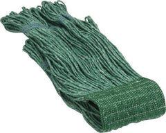 PRO-SOURCE - 5" Green Head Band, Medium Blended Fiber Loop End Mop Head - 4 Ply, Clamp Jaw Connection, Use for General Purpose - Top Tool & Supply